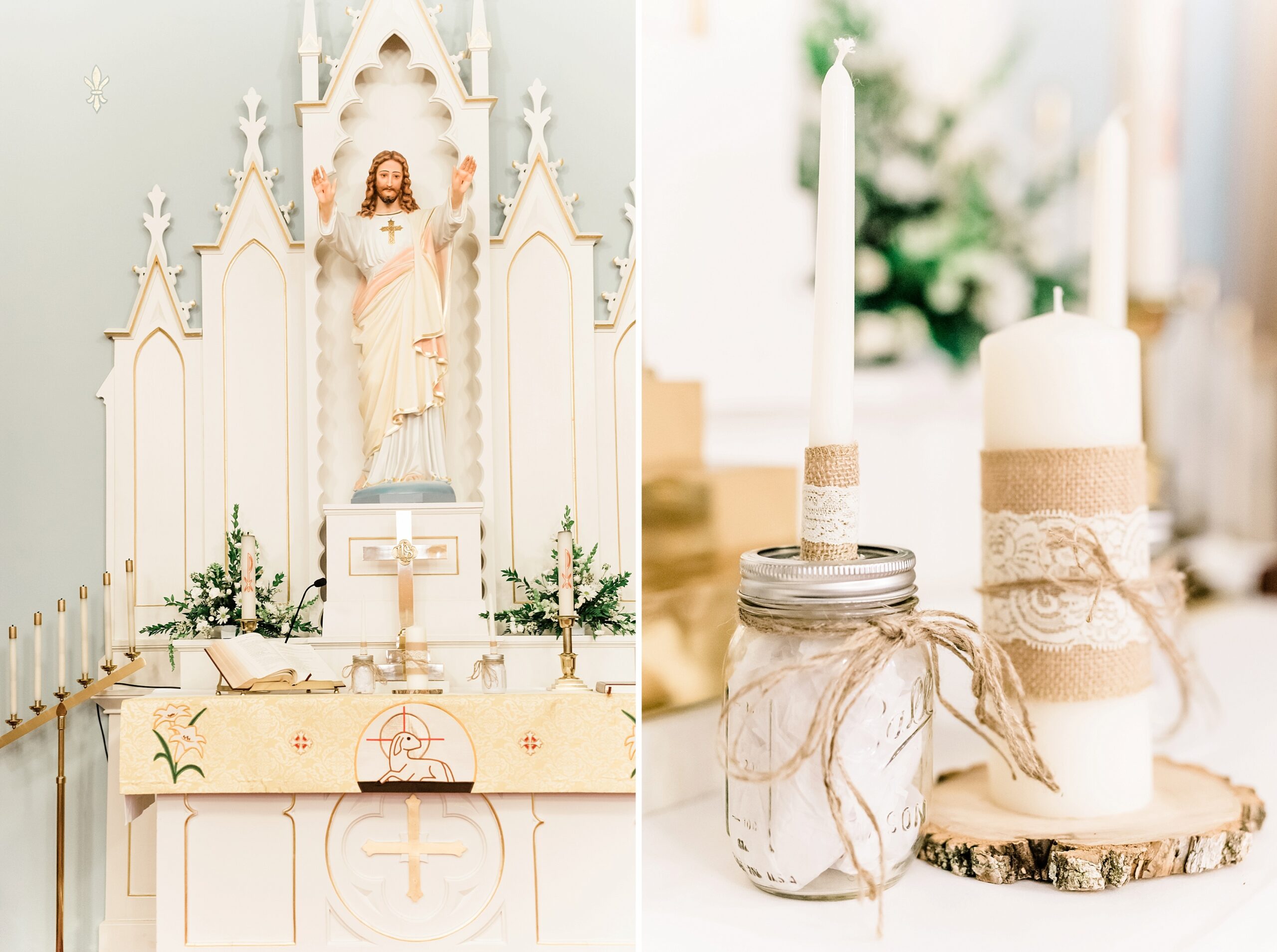 midwest wedding st james church unity candle
