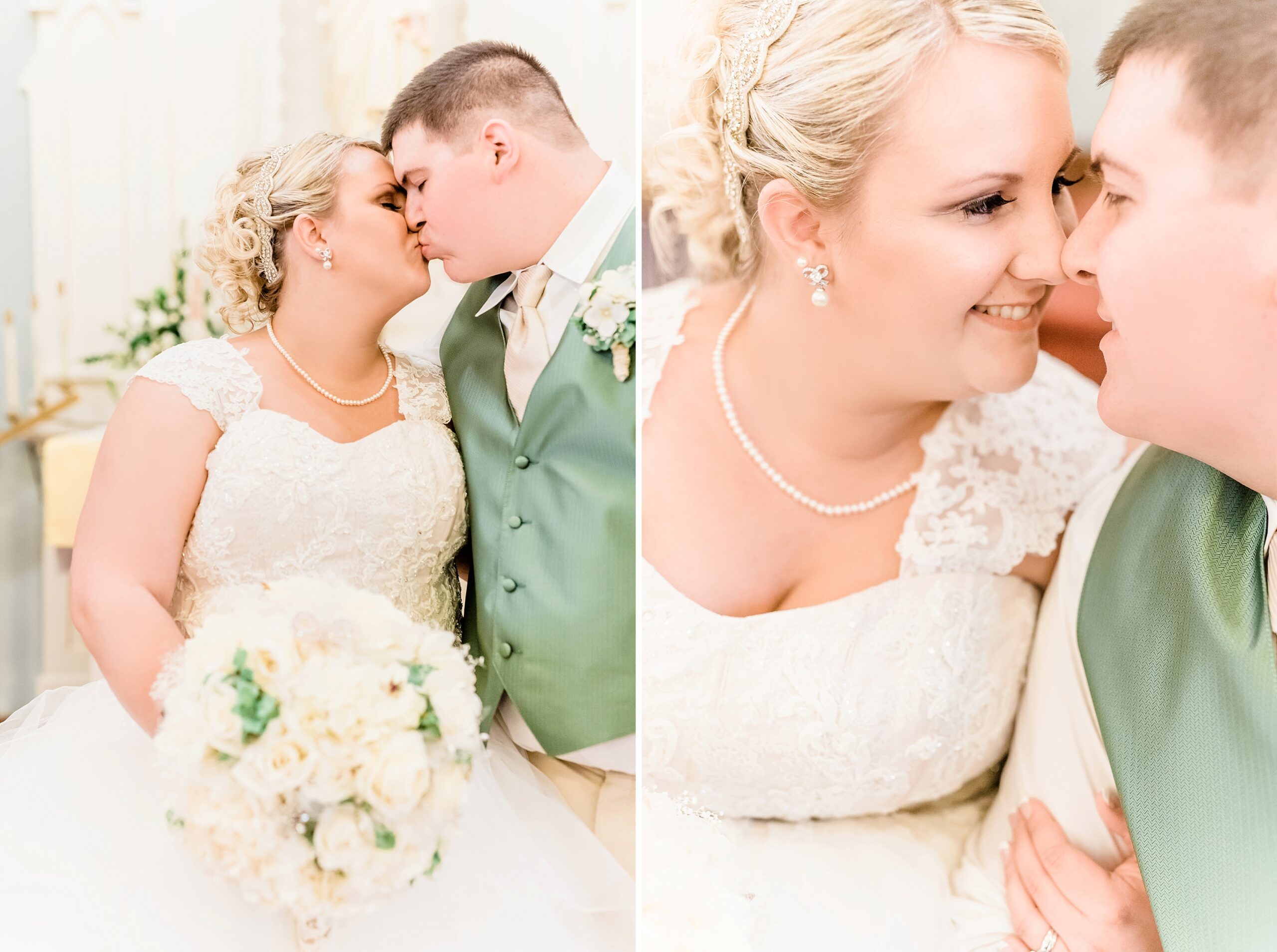 midwest wedding st james church bride and groom portrait