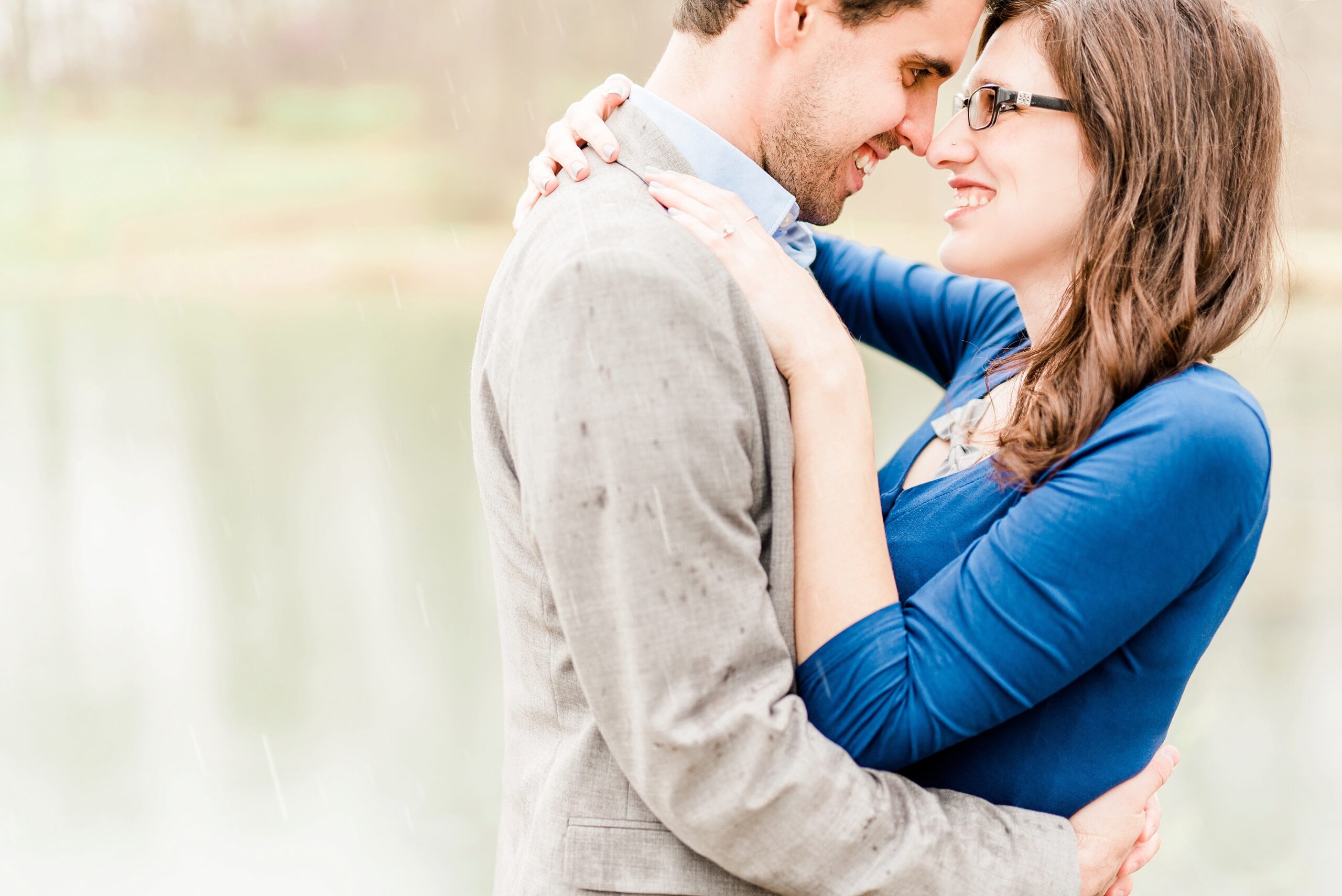 Oliver Winery Engagement Session rain