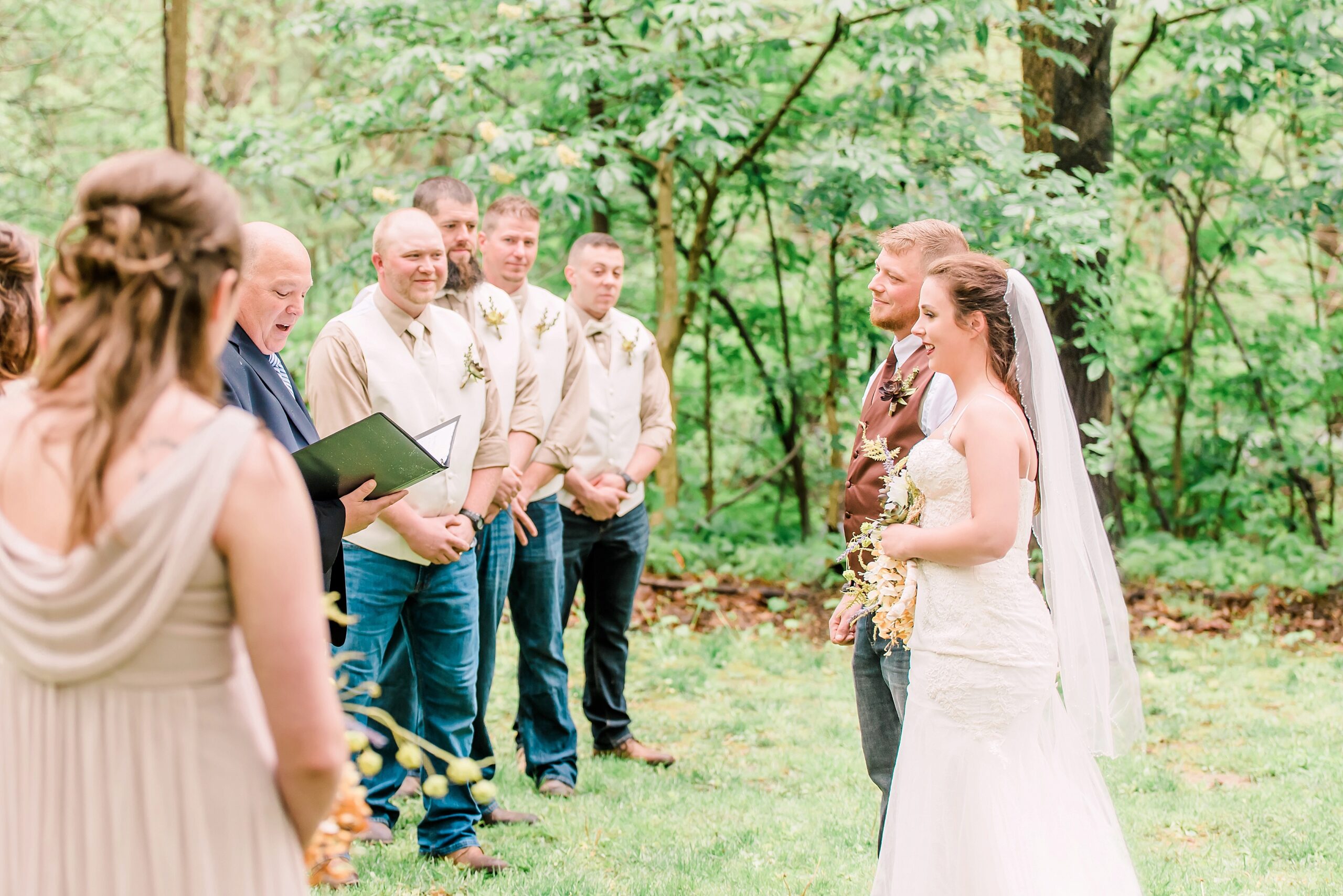 Indiana Wedding Ceremony spring succulents outdoors