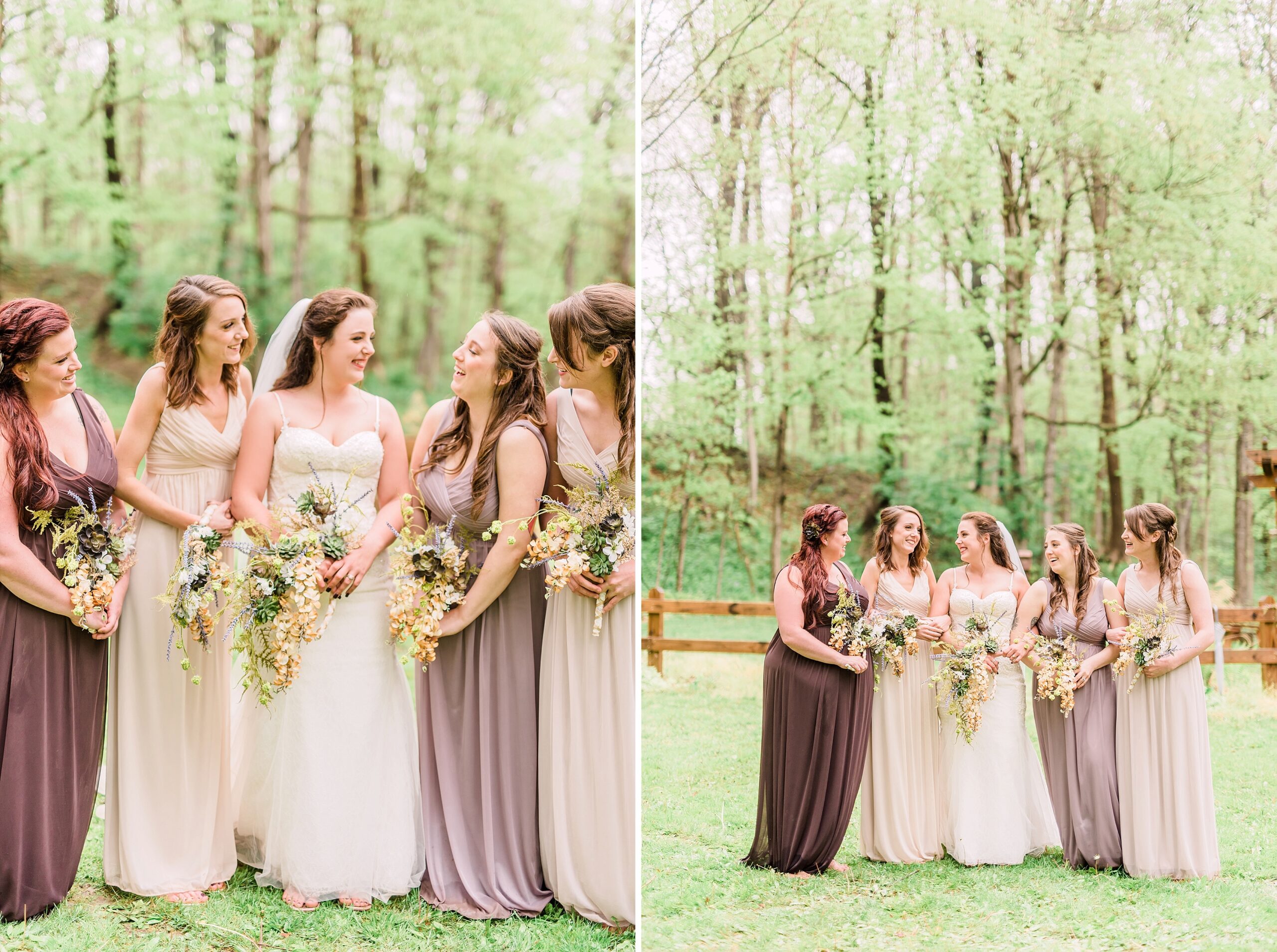 Indiana Wedding Party spring succulents outdoors