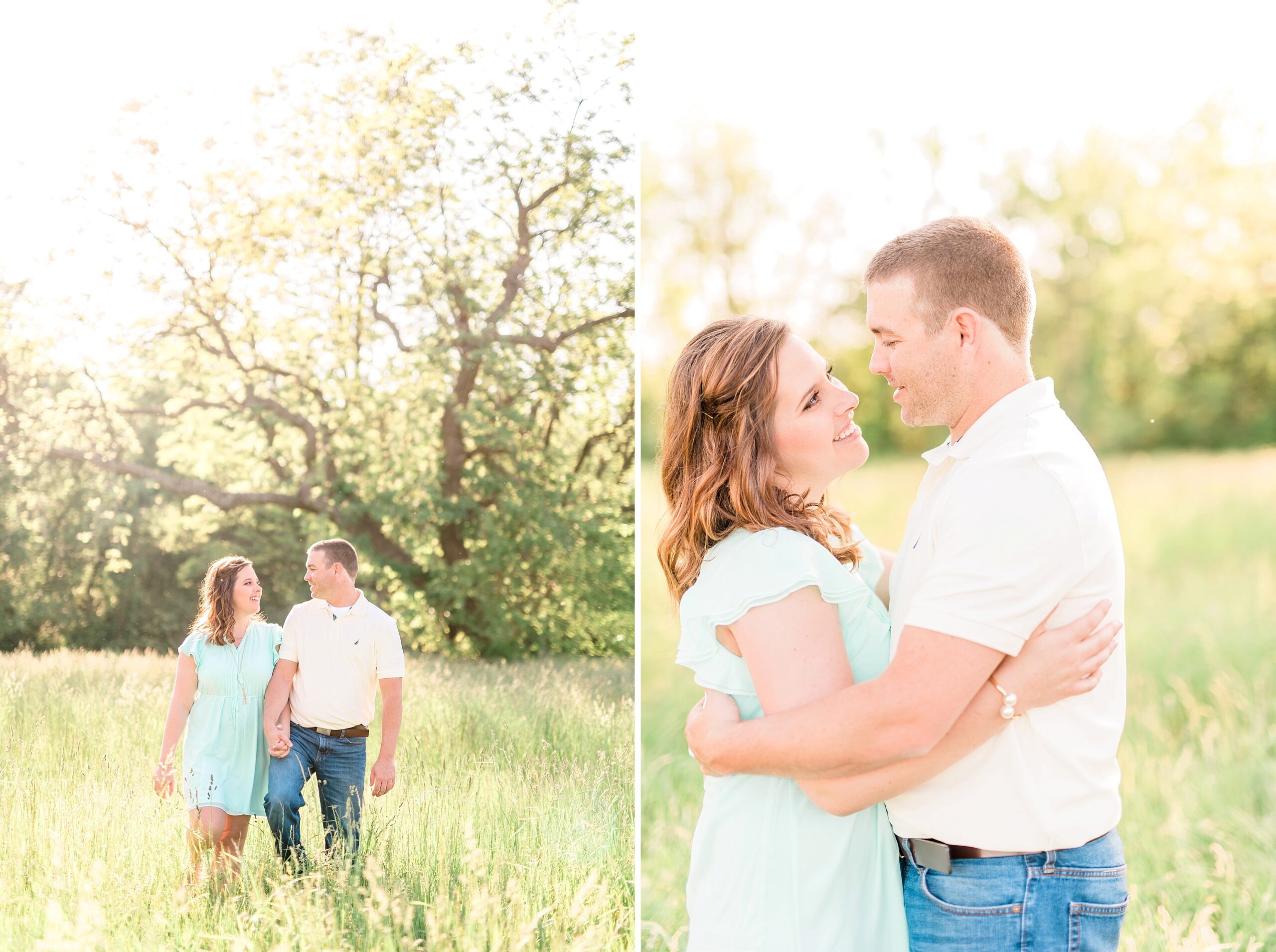 Sunset Tall Grass Engagement