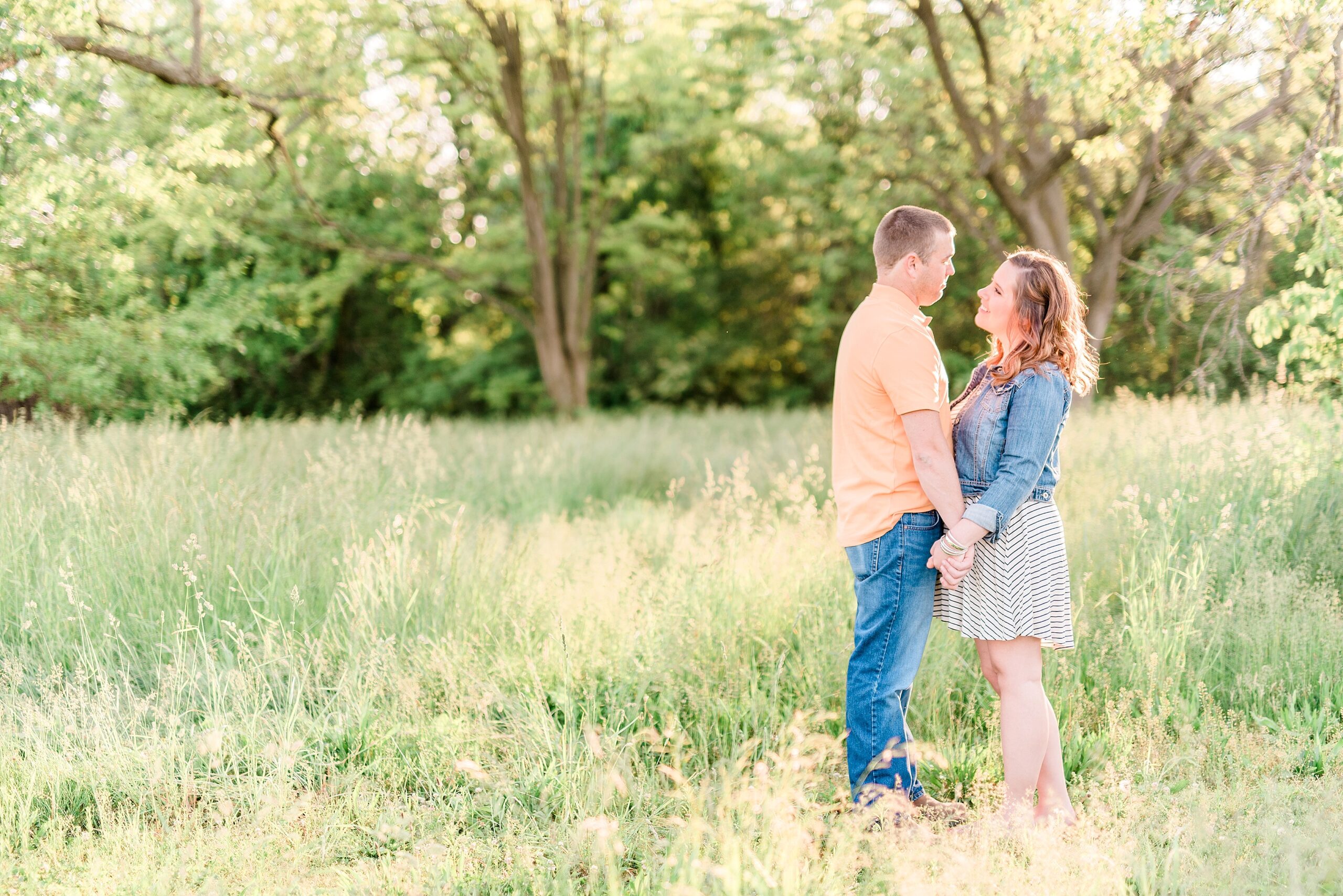 Sunset Tall Grass Engagement