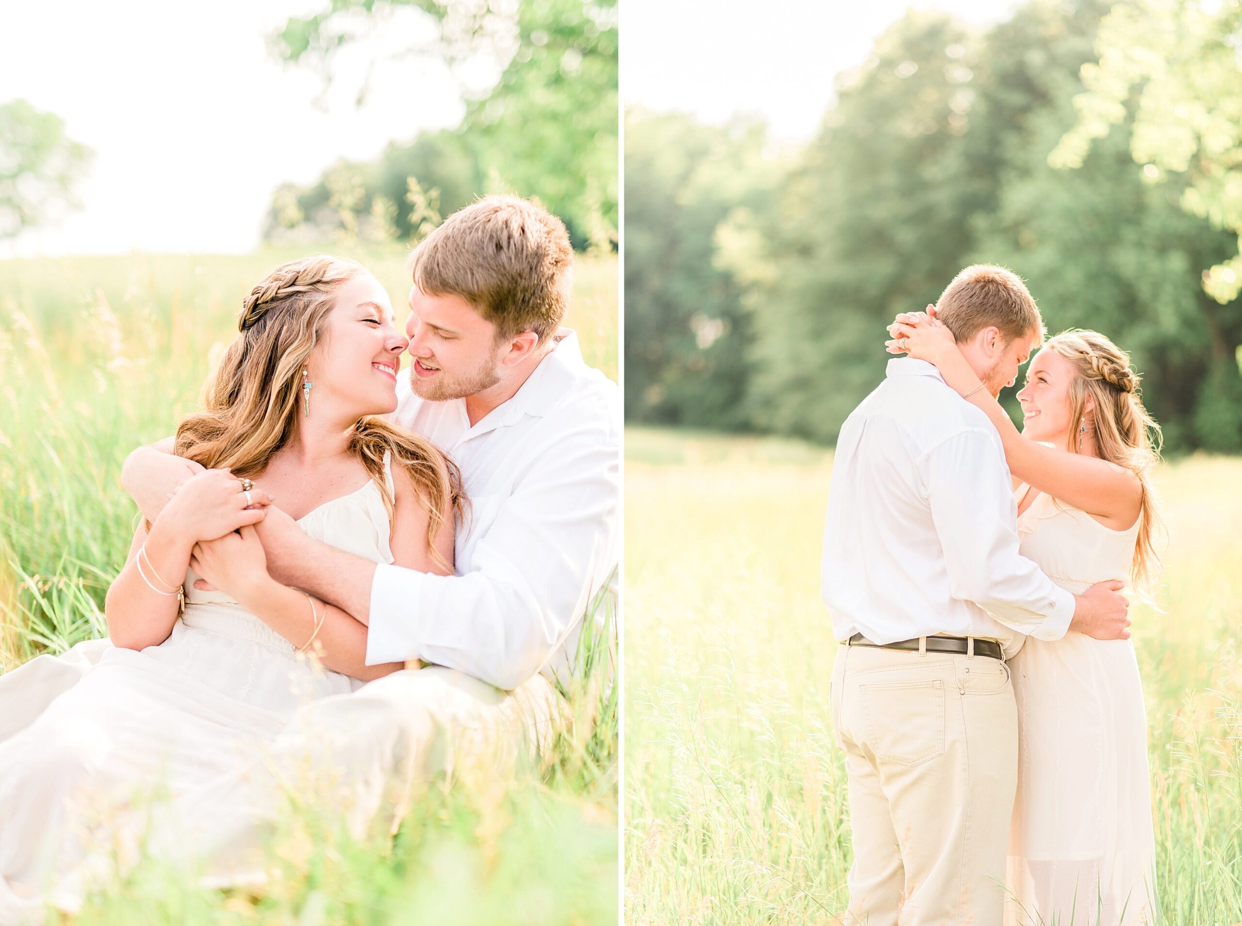 Summer Boho Nature Lafayette Indiana Tall Grass Field Engagement