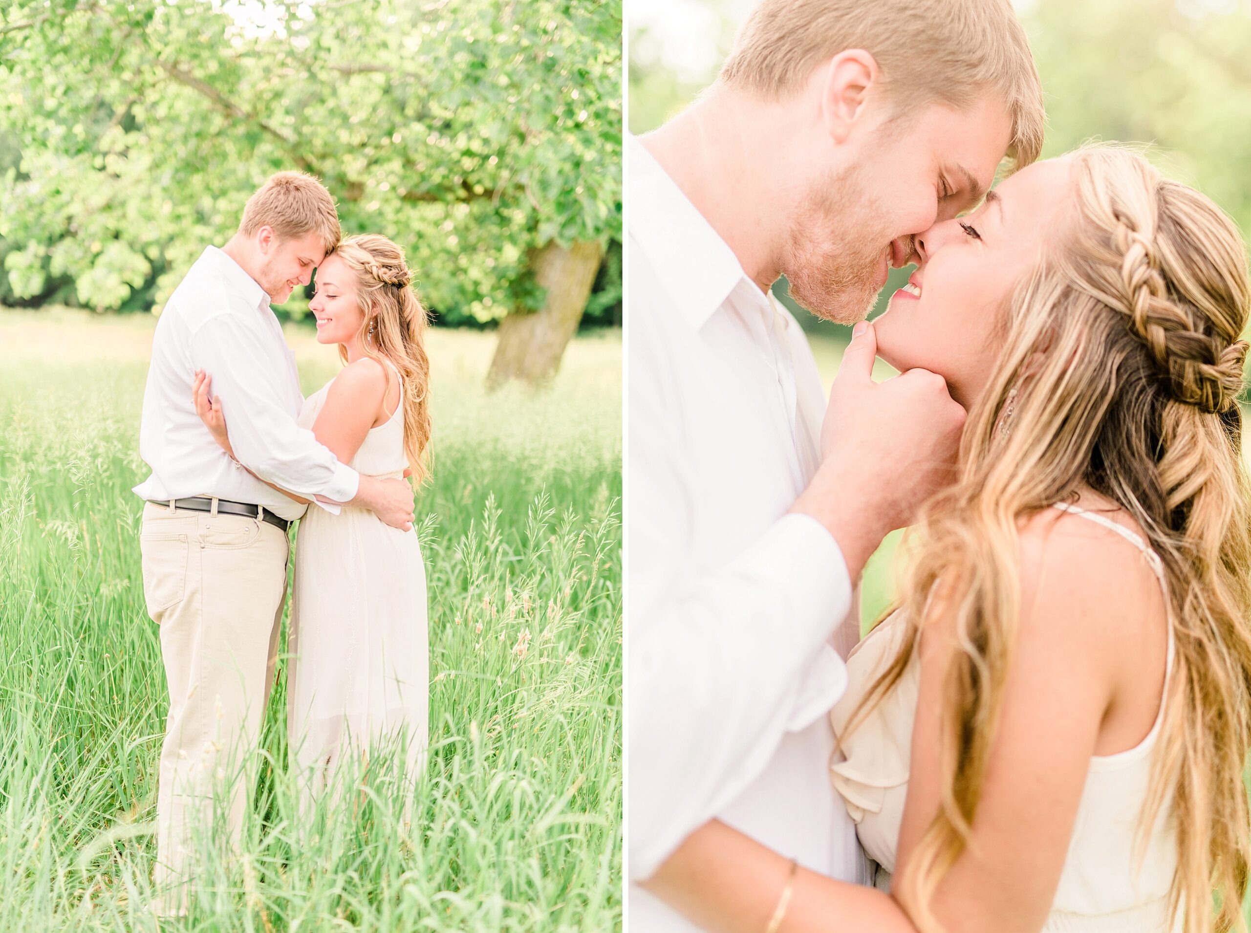 Summer Boho Nature Lafayette Indiana Tall Grass Field Engagement