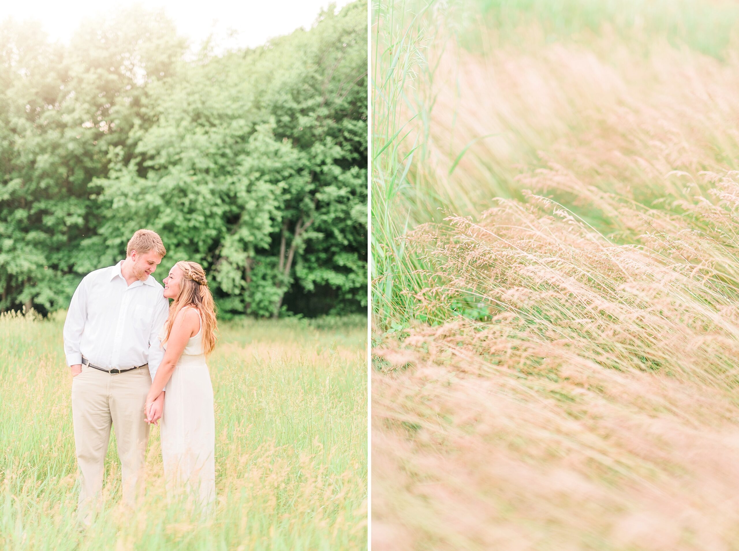 Summer Boho Nature Lafayette Indiana Tall Grass Field Engagement