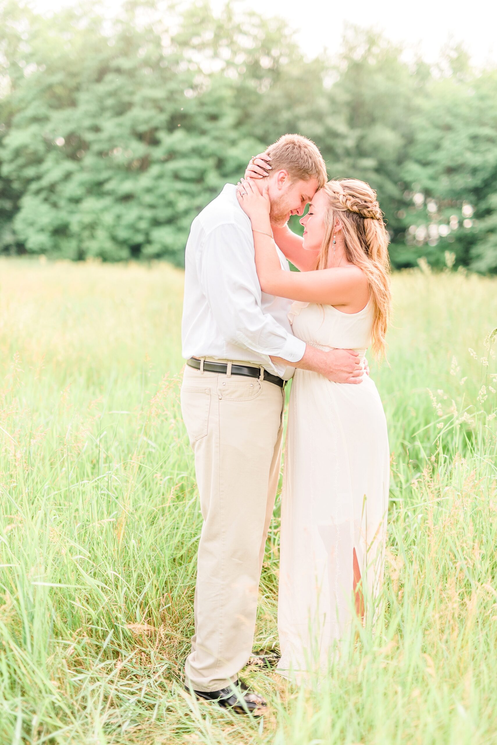 Summer Boho Nature Lafayette Indiana Tall Grass Field Engagement