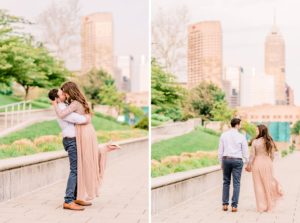 Romantic Indianapolis Canal Engagement