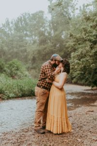 Rainy Indiana Creekside Engagement