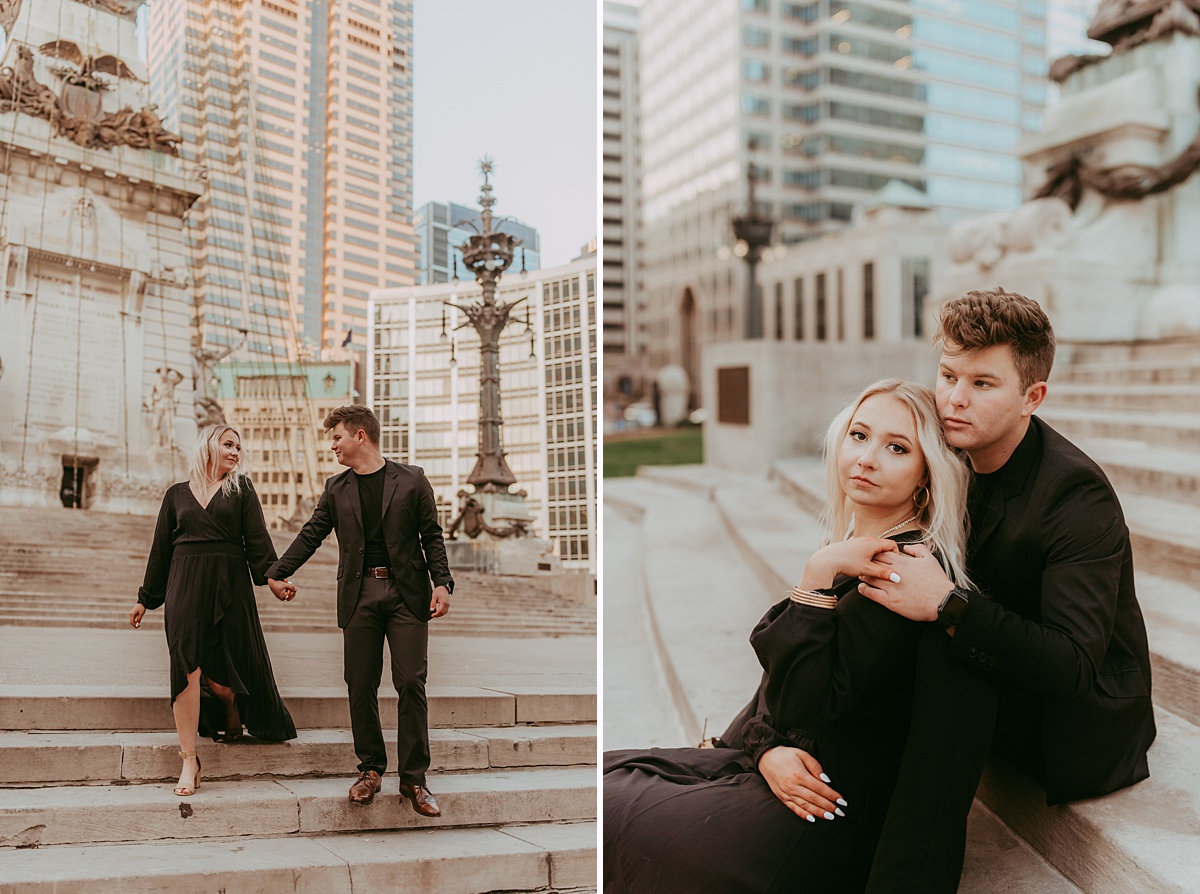 Monument Circle Indianapolis Engagement Session